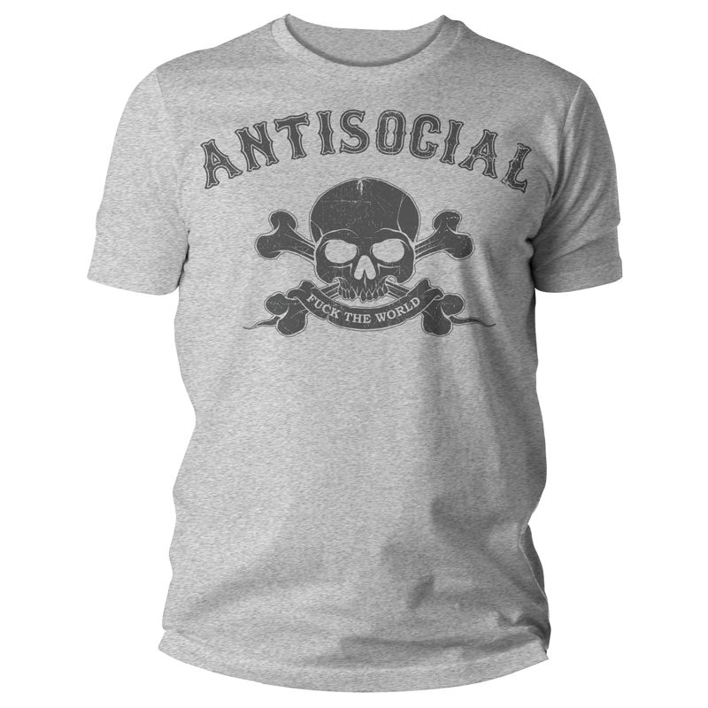 TS-BCC-antisocial-grau Antisocial, T-Shirt grau meliert / heather grey