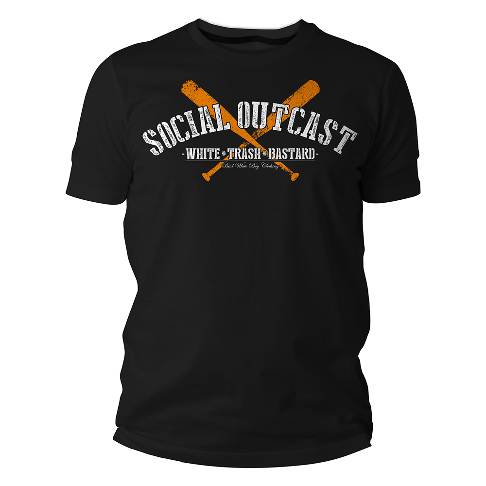 Bad White Boy - Social Outcast, T-Shirt schwarz / black