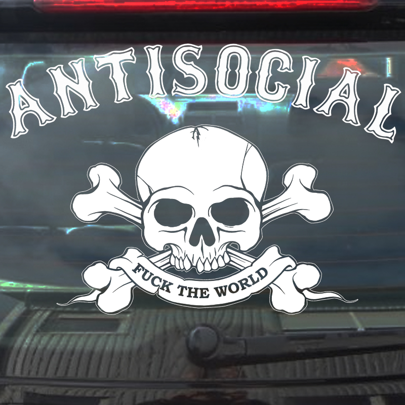 Antisocial, Heckscheibenaufkleber, verschiedene Grössen