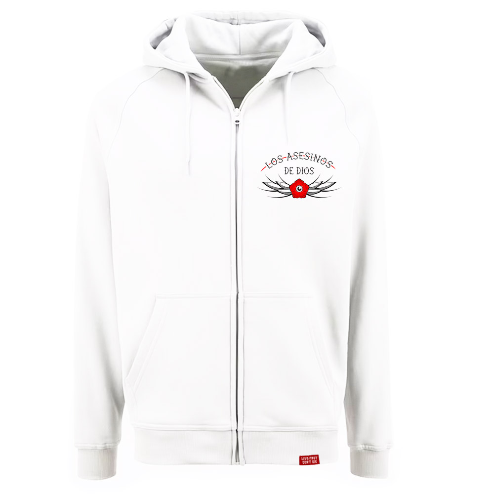 weisshood Los Asesinos De Dios - Trust No One, Kapu-Zippjacke / Zipp-Hoody weiss