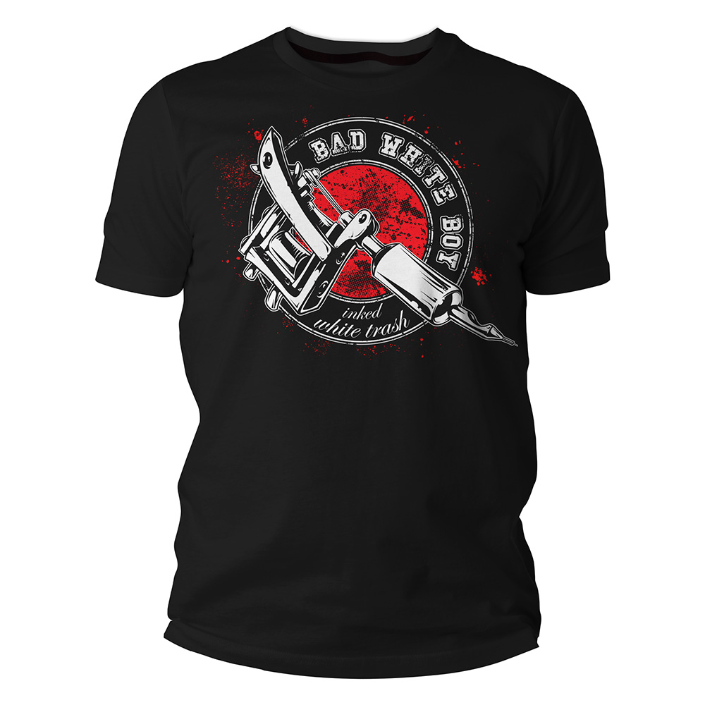 Bad White Boy - Inked White Trash, T-Shirt schwarz / black
