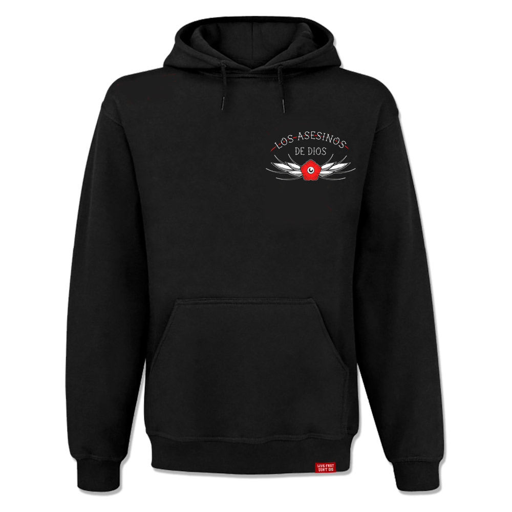 02_hoodiefrontlos Los Asesinos De Dios - Trust No One, Kapu / Hooded Sweat schwarz